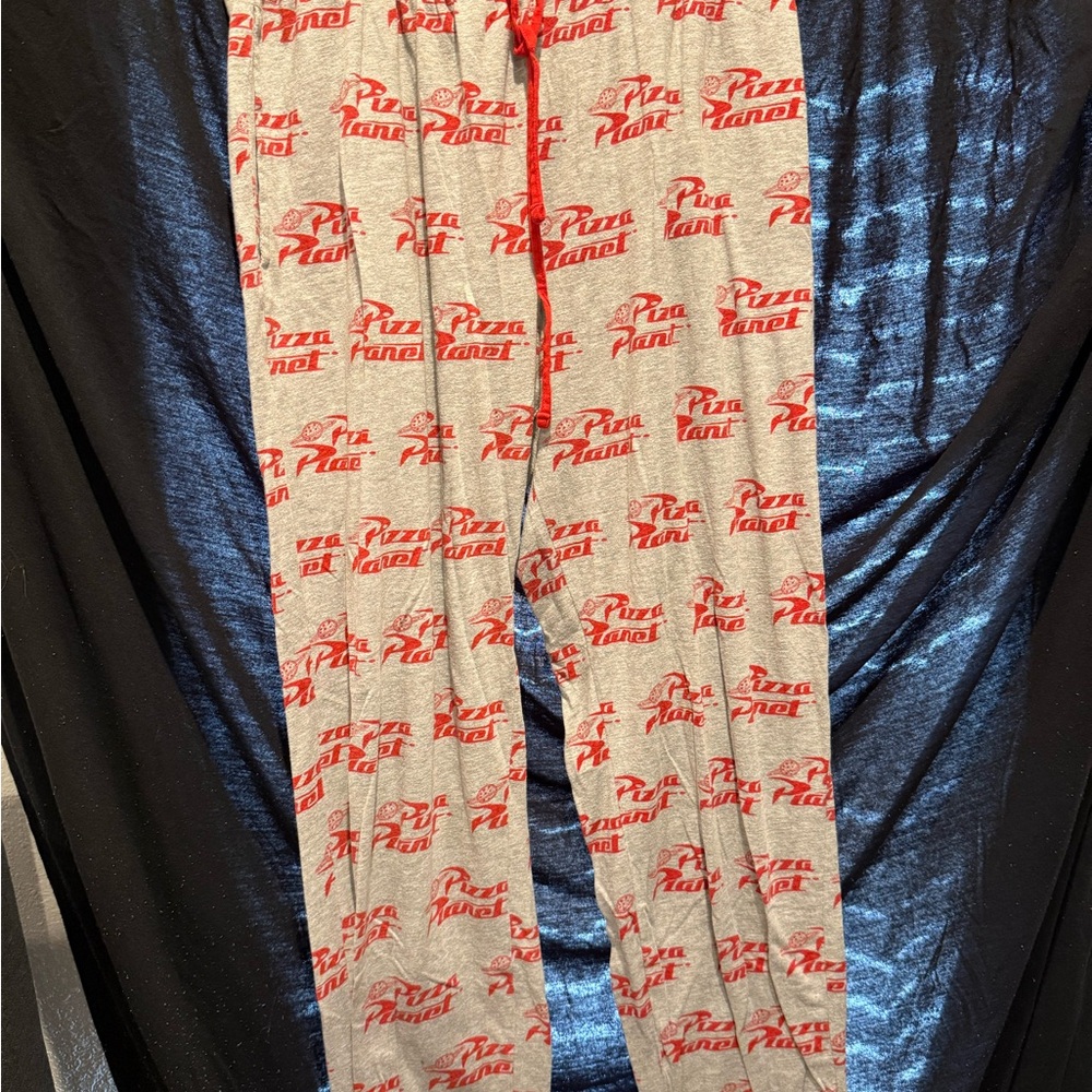 Pizza Planet Gray and Red Pajama Pants